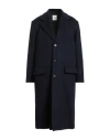 Sandro Man Coat Midnight Blue Size L Virgin Wool, Cashmere In Blue