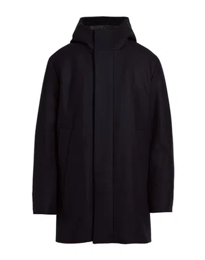 Sandro Man Coat Midnight Blue Size L Wool, Polyamide, Cashmere