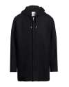 Sandro Wool-blend Felt Hooded Coat In Blue