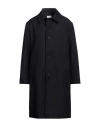 Sandro Man Coat Black Size Xl Virgin Wool, Cashmere In Blue