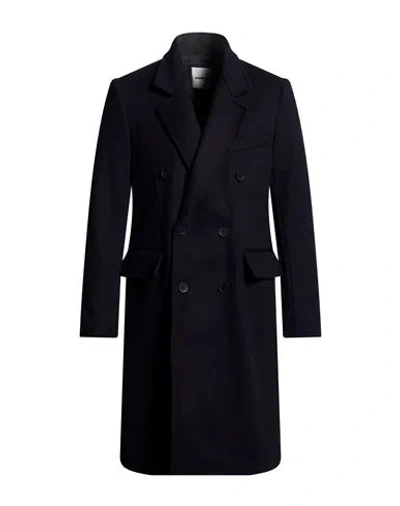 Sandro Man Coat Midnight Blue Size Xs Virgin Wool, Cashmere In Multi