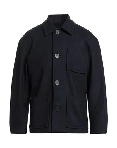 Sandro Man Coat Midnight Blue Size Xxl Wool, Polyamide, Cashmere