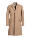 Sandro Man Coat Camel Size Xxl Wool, Polyamide, Cashmere In Sand