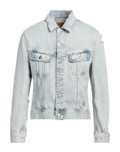 Sandro Man Denim Outerwear Blue Size L Cotton