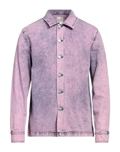 Sandro Man Denim Outerwear Pink Size L Cotton