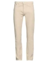 Sandro Man Denim Pants Beige Size 27 Cotton In Beige