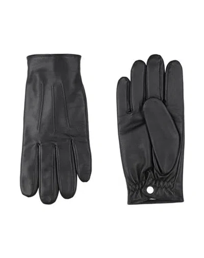 Sandro Man Gloves Black Size Ii Lambskin
