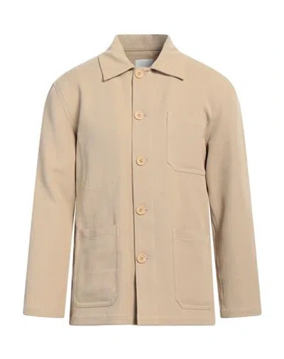 Sandro Man Denim Outerwear Beige Size Xl Cotton