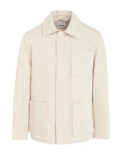 Sandro Man Jacket Beige Size Xl Cotton, Linen In Neutral