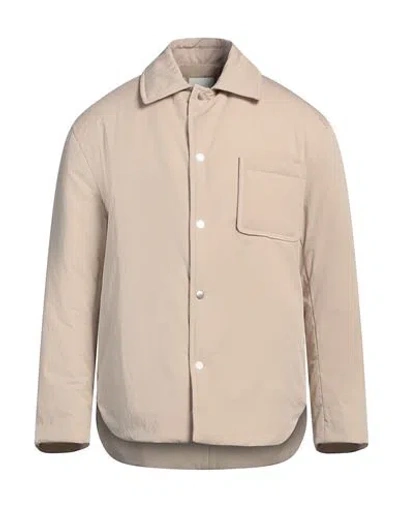Sandro Man Jacket Beige Size Xl Cotton, Polyamide