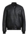 Sandro Man Jacket Black Size M Sheepskin In Black