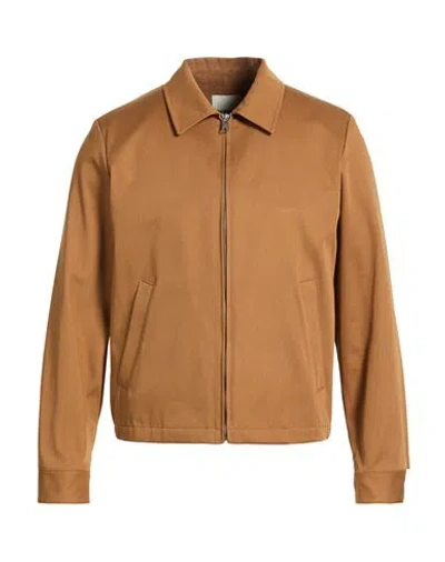 Sandro Man Jacket Camel Size Xxl Cotton In Brown