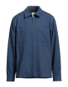 Sandro Man Jacket Navy Size Xl Wool, Polyester, Polyamide, Silk In Navy Blue