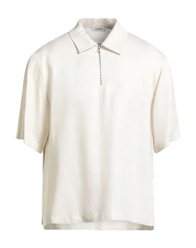 Sandro Man Polo Shirt Ivory Size M Lyocell, Viscose In Neutral