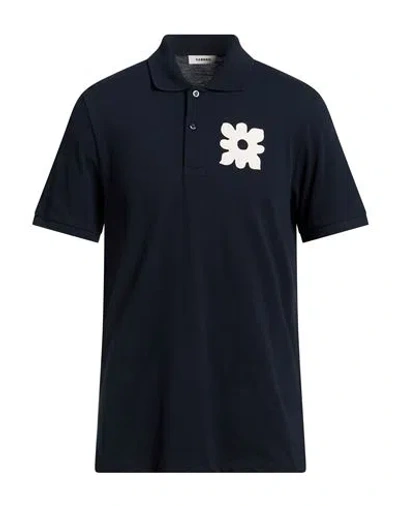 Sandro Man Polo Shirt Midnight Blue Size Xl Cotton