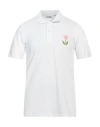 Sandro Man Polo Shirt White Size L Cotton, Elastane, Acrylic In White