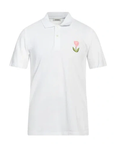 Sandro Man Polo Shirt White Size L Cotton, Elastane, Acrylic