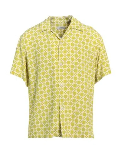Sandro Man Shirt Acid Green Size Xl Viscose