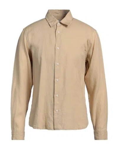 Sandro Man Shirt Beige Size Xl Linen