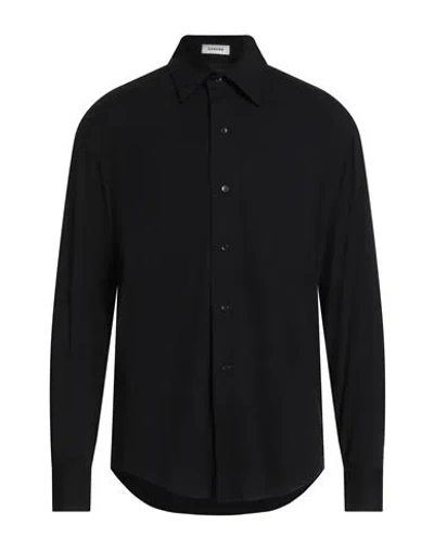 Sandro Man Shirt Black Size Xl Viscose, Elastane