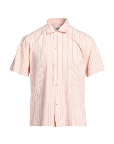 Sandro Man Shirt Blush Size M Viscose, Polyamide In Pink