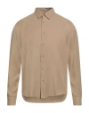 Sandro Man Shirt Camel Size S Viscose