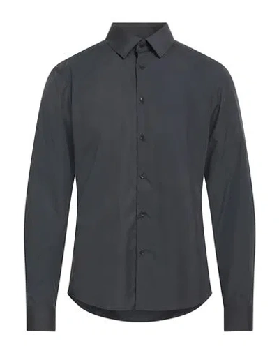Sandro Man Shirt Charcoal Size Xl Cotton In Gray
