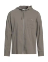 Sandro Man Shirt Grey Size L Cotton, Polyester, Elastane In Grey