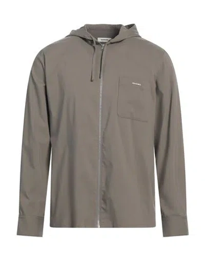 Sandro Man Shirt Grey Size L Cotton, Polyester, Elastane