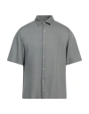 Sandro Man Shirt Grey Size M Lyocell, Viscose In Grey