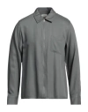 Sandro Pointed-collar Zipped Overshirt In Grey