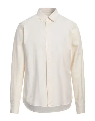 Sandro Man Shirt Ivory Size Xl Cotton In White