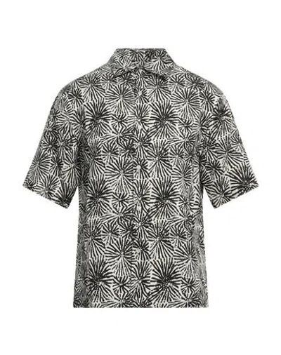 Sandro Man Shirt Ivory Size S Lyocell, Linen In White
