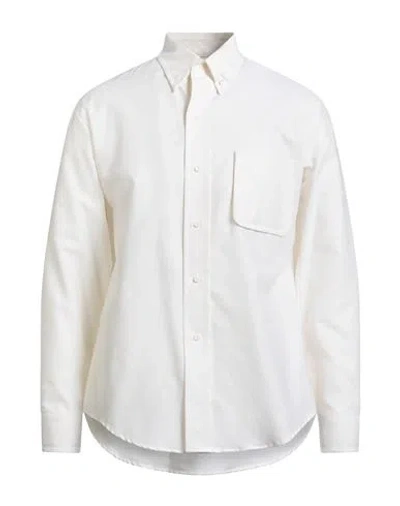 Sandro Man Shirt Ivory Size Xl Cotton In White