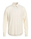 Sandro Man Shirt Ivory Size Xl Viscose In White