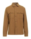Sandro Man Shirt Khaki Size S Virgin Wool, Polyester In Beige