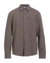 Sandro Man Shirt Light Brown Size Xl Polyester, Viscose, Elastane