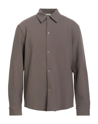 Sandro Man Shirt Light Brown Size Xl Polyester, Viscose, Elastane