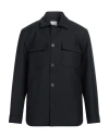 Sandro Wool Overshirt With Pockets In Blue