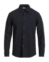 Sandro Man Shirt Midnight Blue Size L Polyester, Viscose, Elastane In Blue