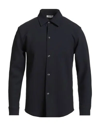 Sandro Man Shirt Midnight Blue Size L Polyester, Viscose, Elastane