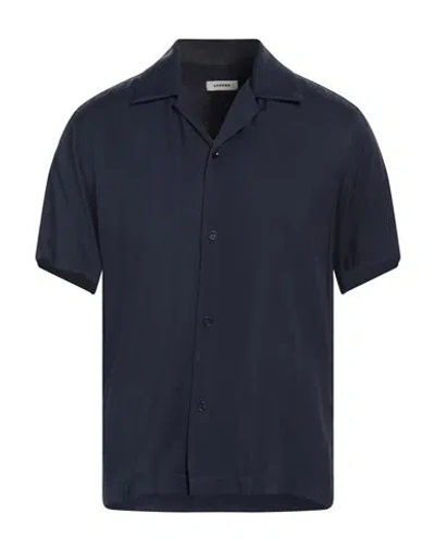 Sandro Man Shirt Midnight Blue Size M Viscose