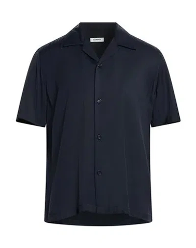 Sandro Man Shirt Midnight Blue Size M Viscose