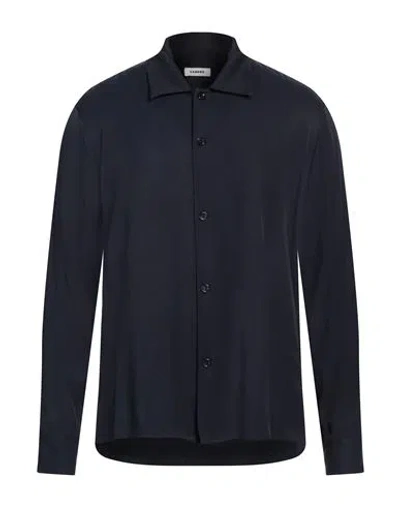 Sandro Man Shirt Midnight Blue Size Xl Viscose