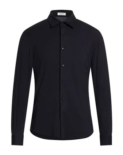 Sandro Man Shirt Midnight Blue Size Xl Viscose, Elastane