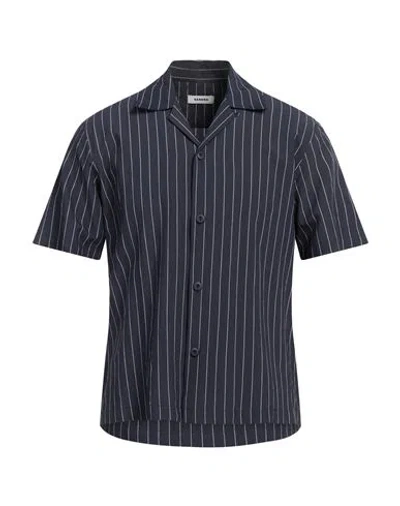 Sandro Pinstriped Woven Shirt In Blue