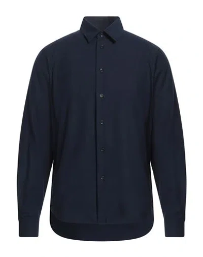 Sandro Man Shirt Navy Blue Size Xl Cotton