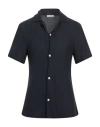Sandro Man Shirt Navy Size M Lyocell In Navy