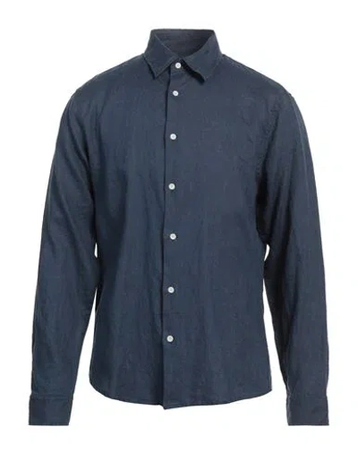 Sandro Man Shirt Navy Size Xl Linen