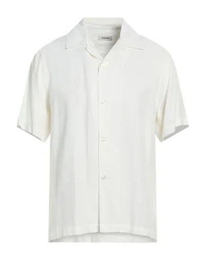Sandro Man Shirt Off White Size Xl Viscose